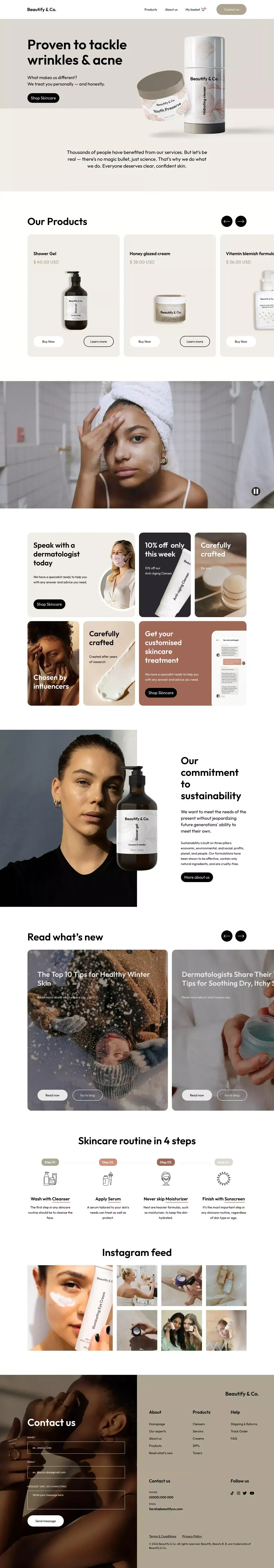 Beautify & Co. - Webflow HTML website template - Template design