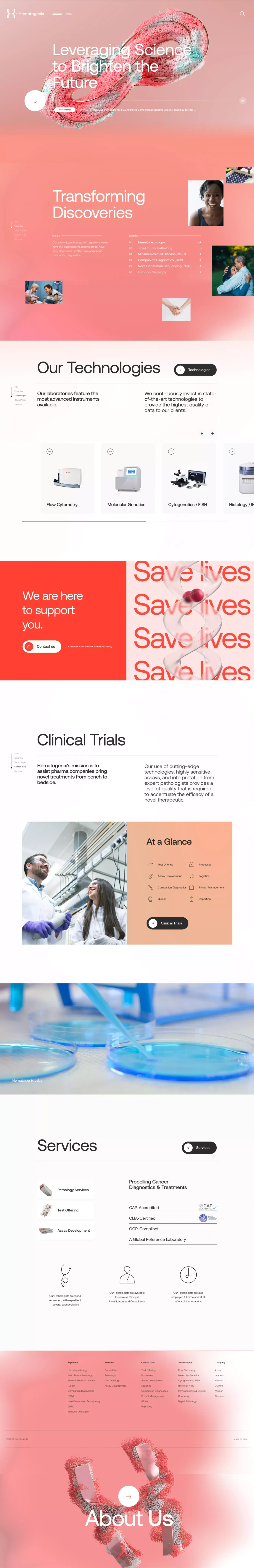 Hematogenix â Bringing Precision Medicine to Everyone - Landing design