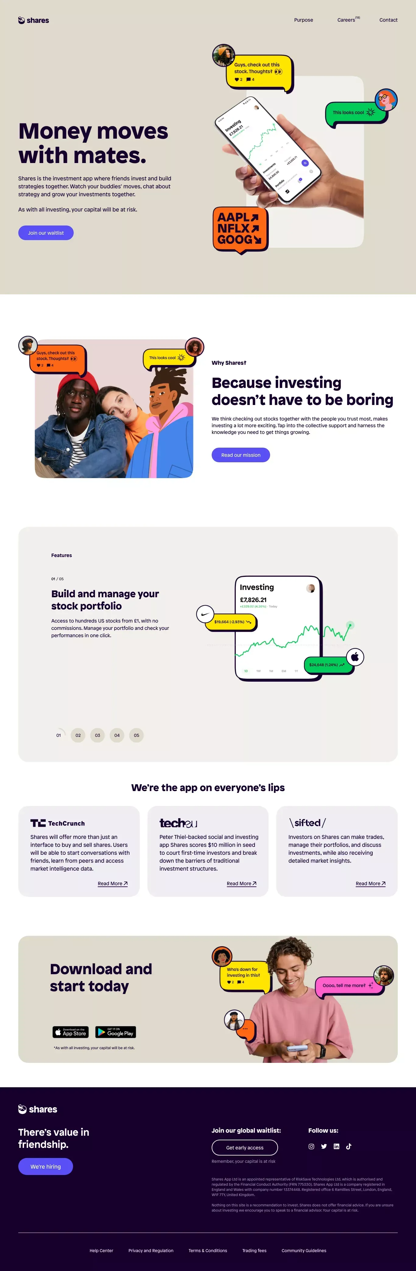 Shares â¢ Home - Landing design