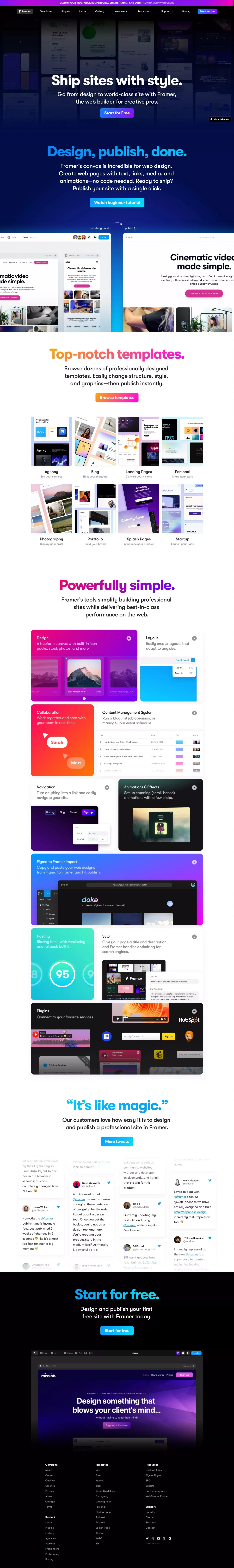 Framer: Ship sites with style - Landing design