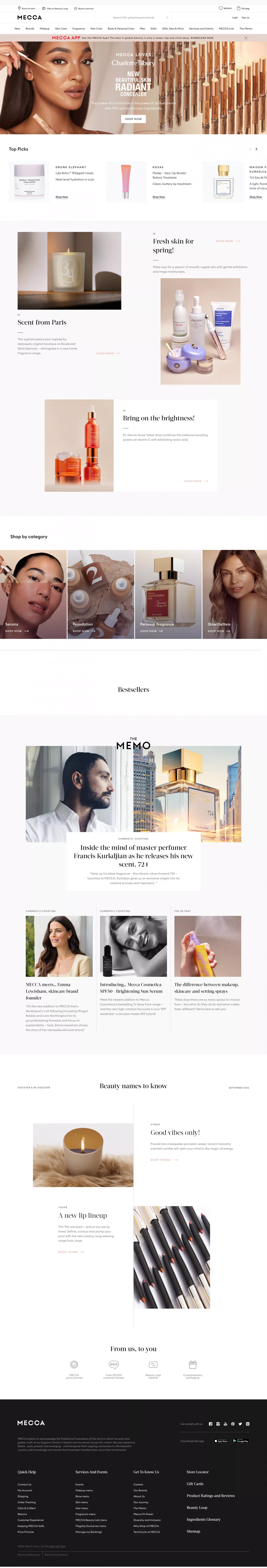 MECCA Australia | The Best in Makeup, Skincare, Hair & Fragrance - Ecommerce design