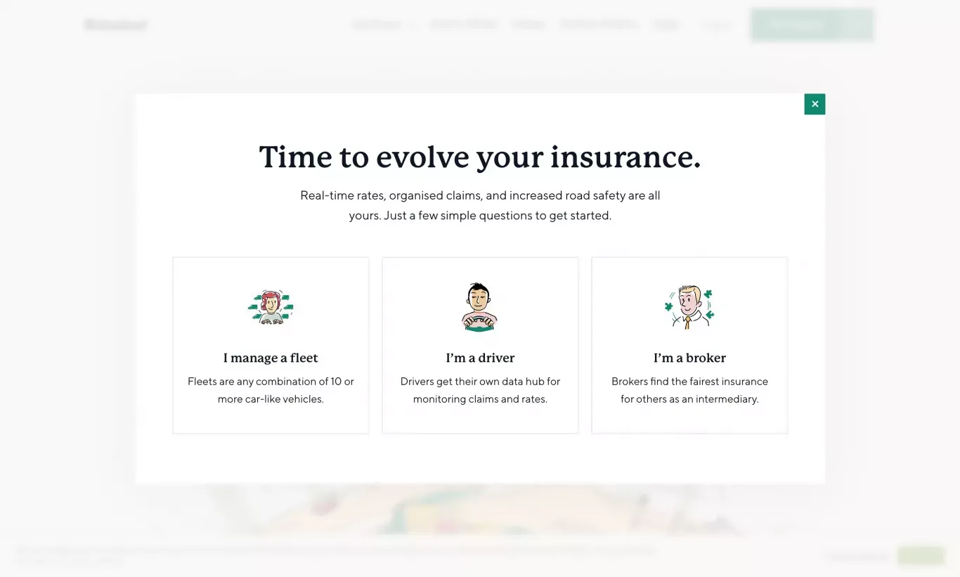 Rideshur - Business Fleet Insurance | Fleet Vehicle Insurance - Sign Up design