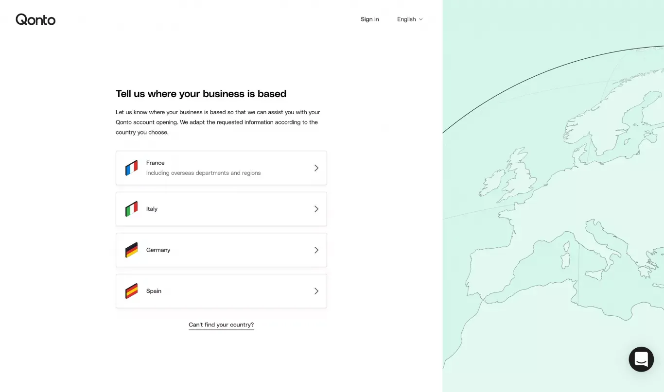 Qonto - Sign Up design