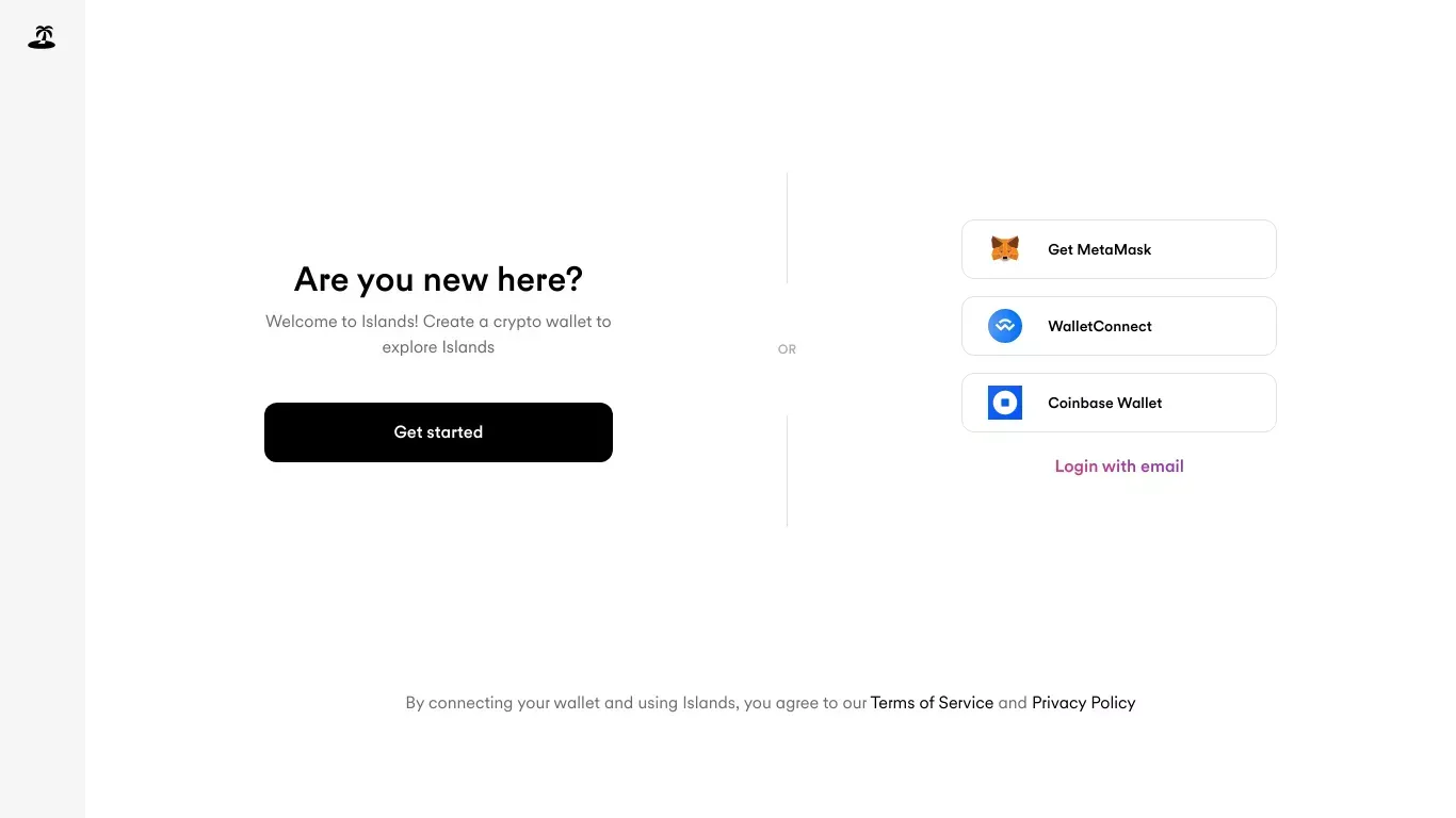 IslandsXYZ 🏝 - Sign Up design