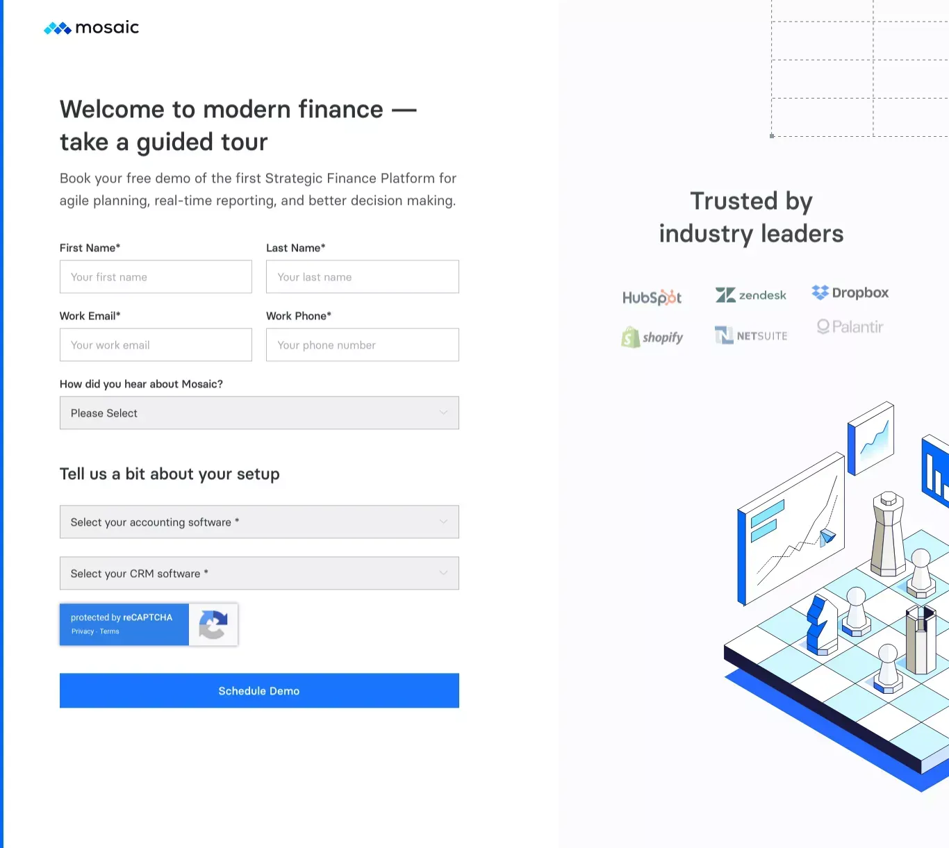 Personalized Demo of Mosaic’s Strategic Finance Platform - Sign Up design