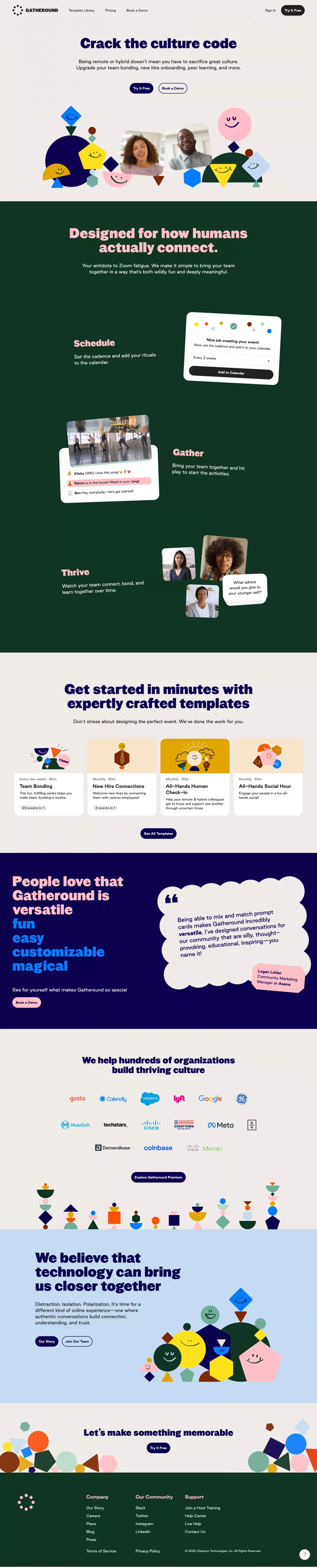 Gatheround — Crack the culture code - Landing design