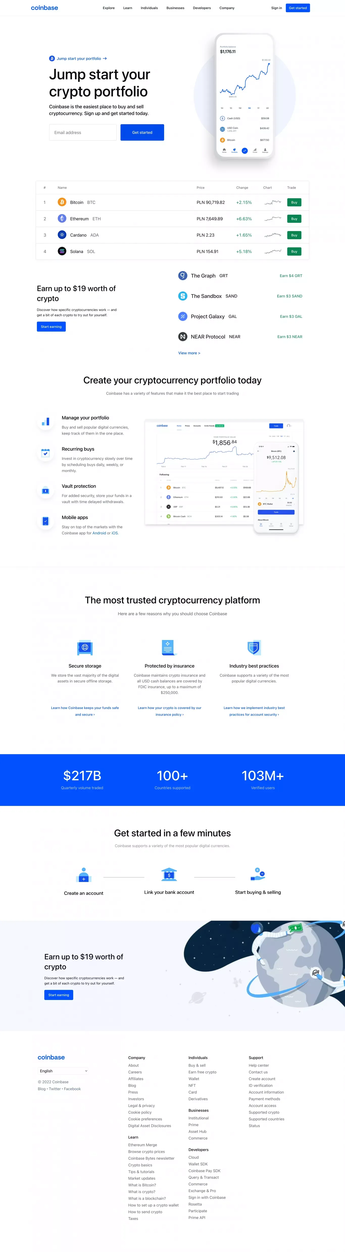 Coinbase - Landing design