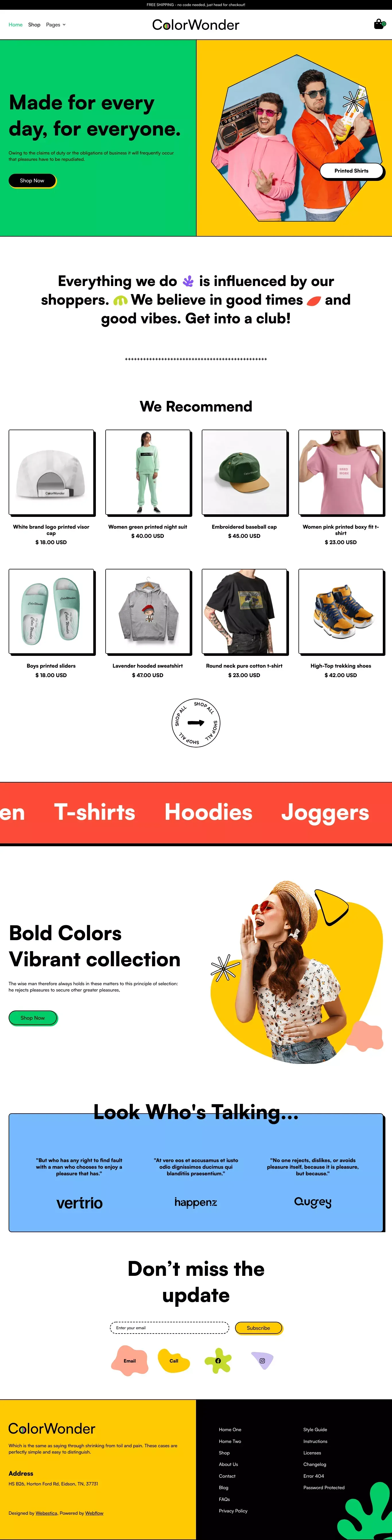 ColorWonder - Shop Website Template - Template design