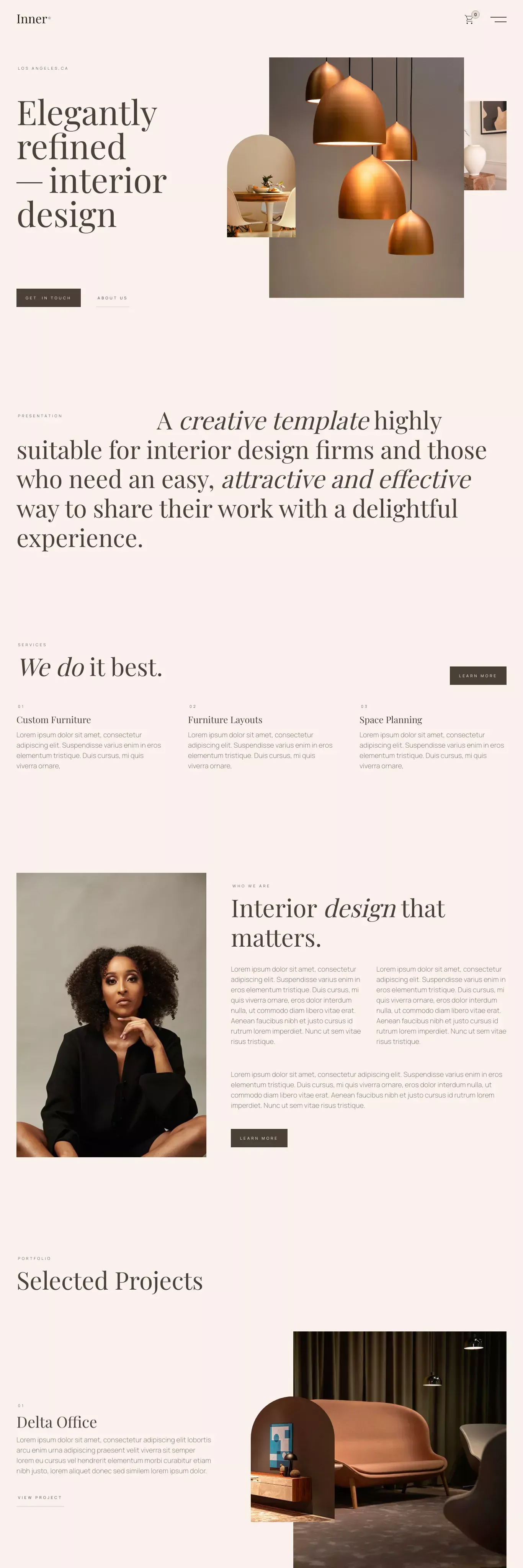 Inner - Webflow Ecommerce Website Template - Template design