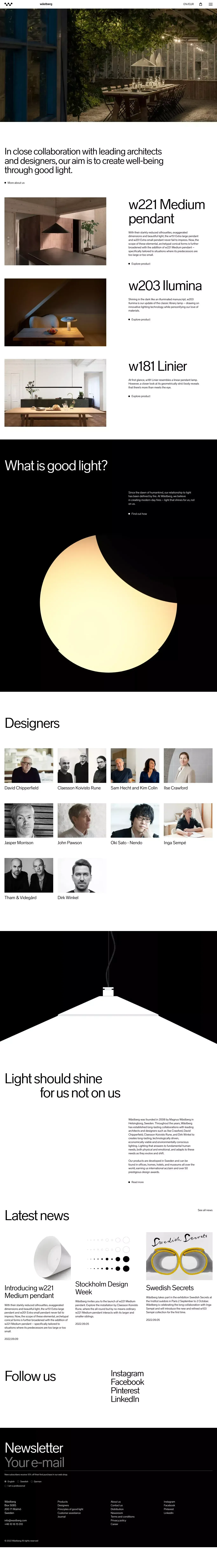 WÃ¤stberg Lighting - Ecommerce design