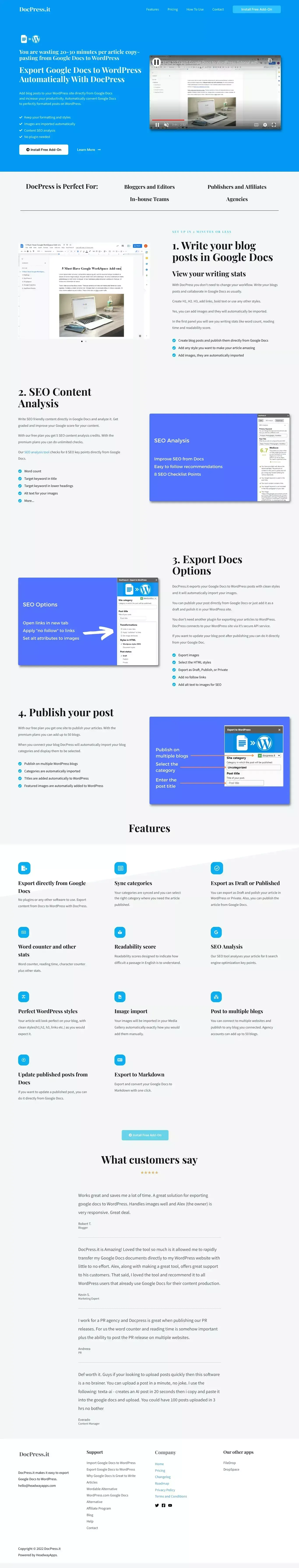 Export Google Docs to WordPress Posts Automatically - DocPress.it - Product listing design