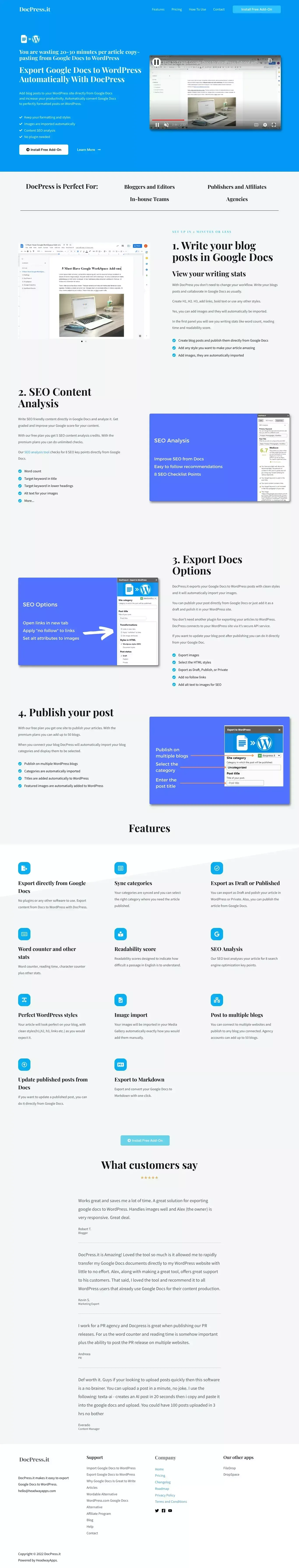 Export Google Docs to WordPress Posts Automatically - DocPress.it - website design