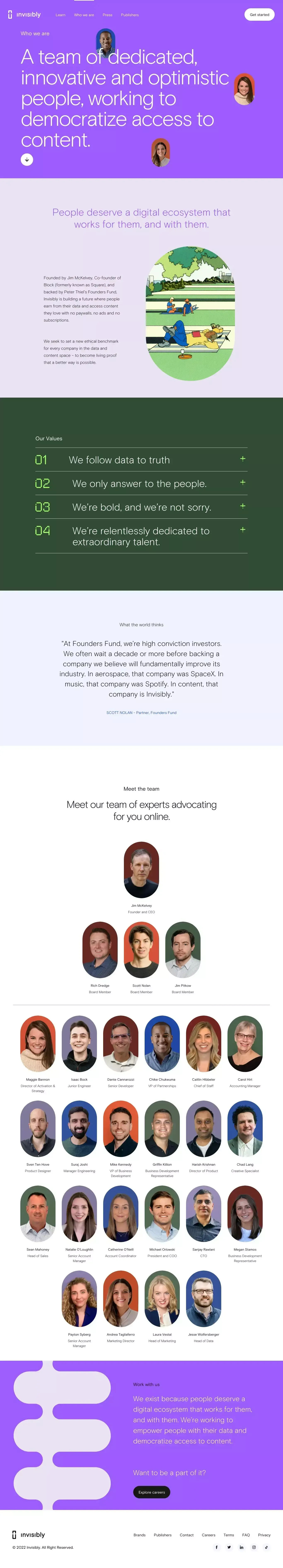 About Us | Highly-Skilled Data Experts & Professionals | Invisibly - About Us  design