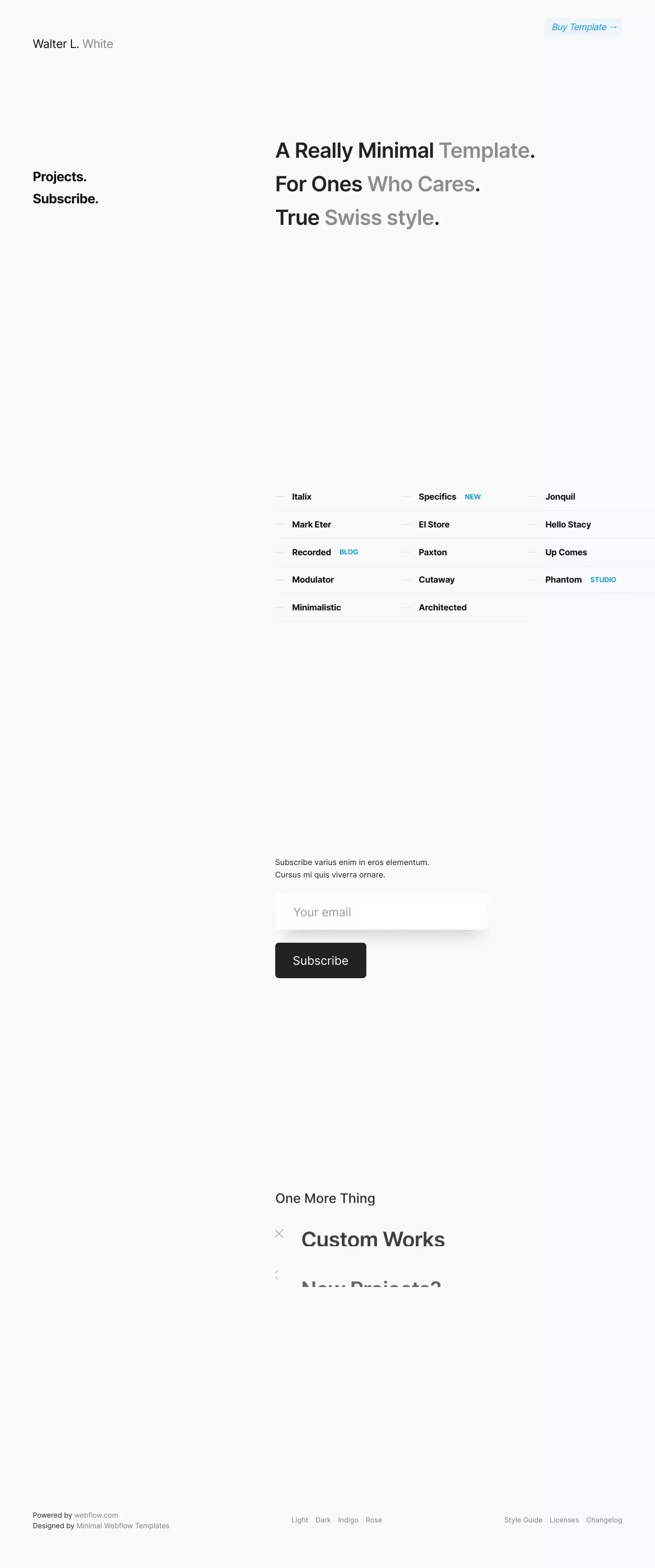 Walter White – Webflow HTML Website Template - Portfolio design