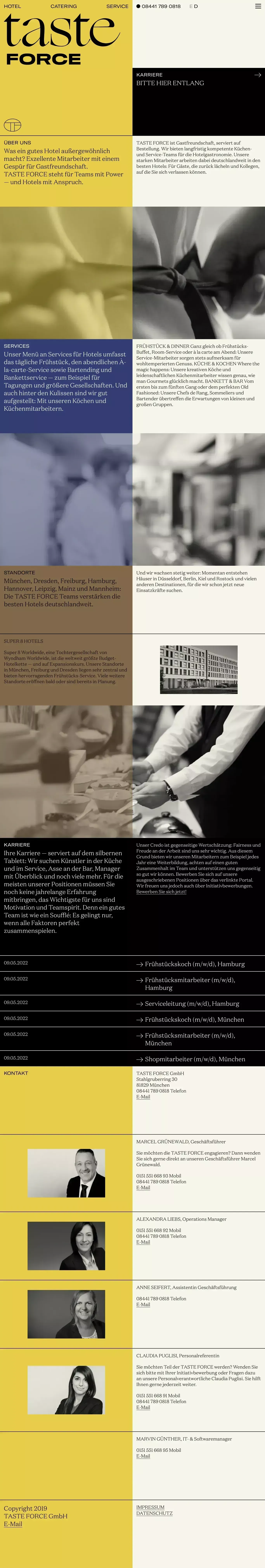 Startseite - Taste Force - Portfolio design