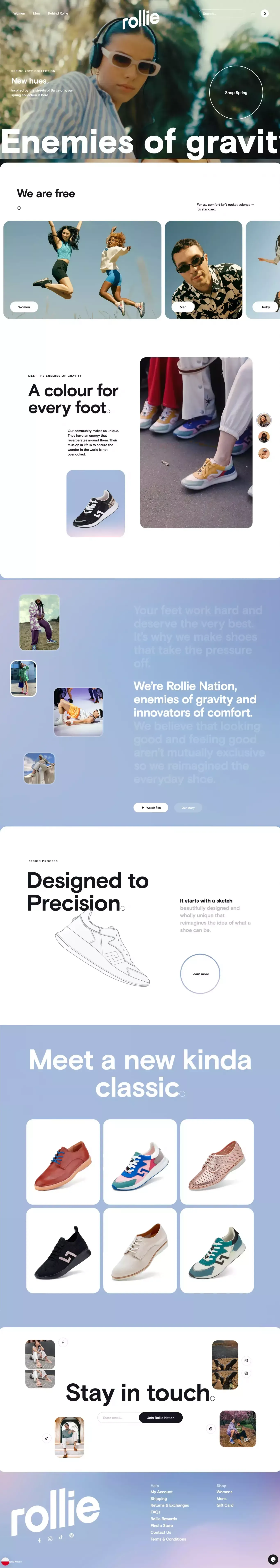 Rollie Nation Shoes Online | Enemies of Gravity - Ecommerce design