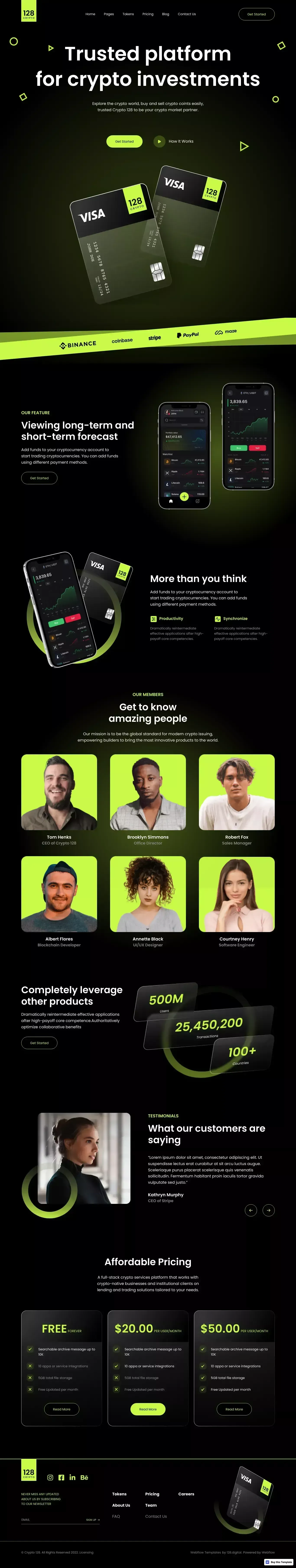 Crypto 128 - Webflow HTML website template - Template design