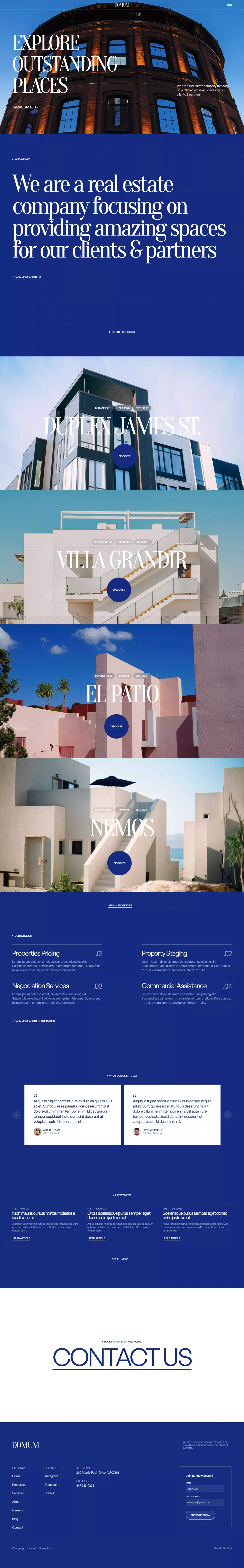 Domum - Real Estate Responsive Website Template - Template design