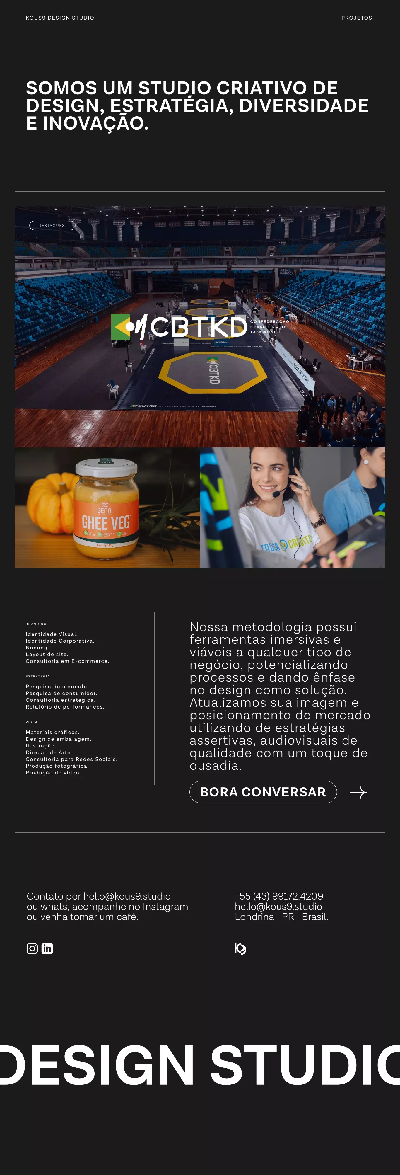 KOUS9 DESIGN STUDIO - website design