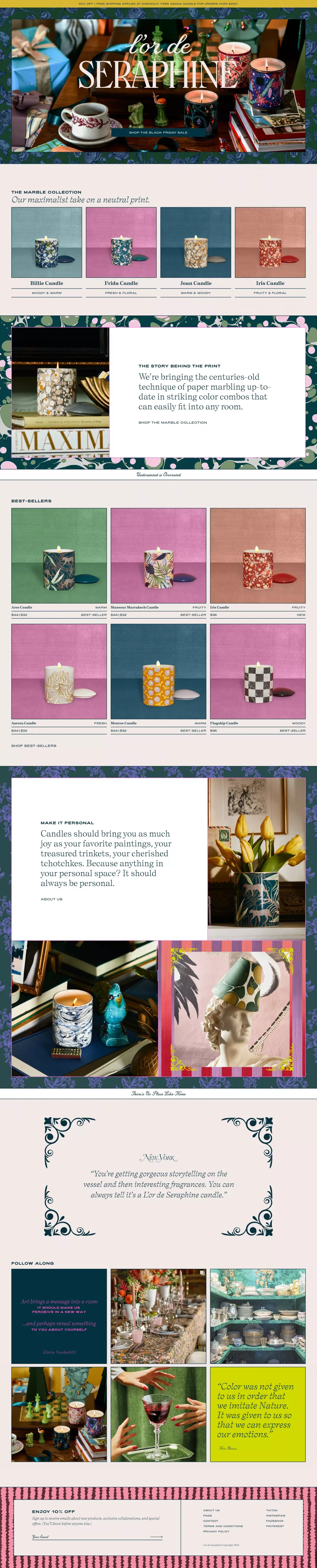 L'or de Seraphine | Objects of Your Affection - Ecommerce design