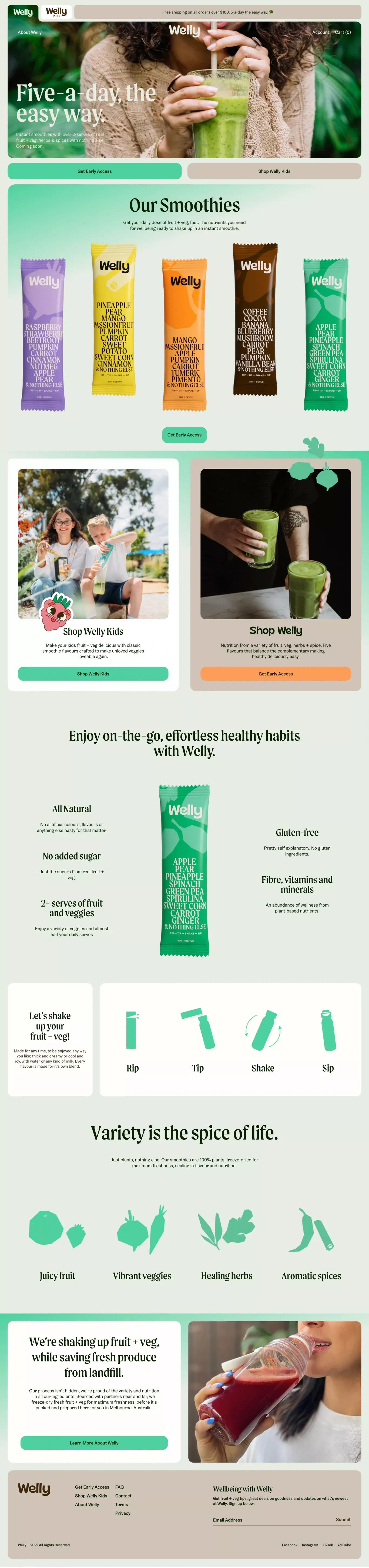Welly & Welly Kids - 5-a-day the Easy Way - Ecommerce design