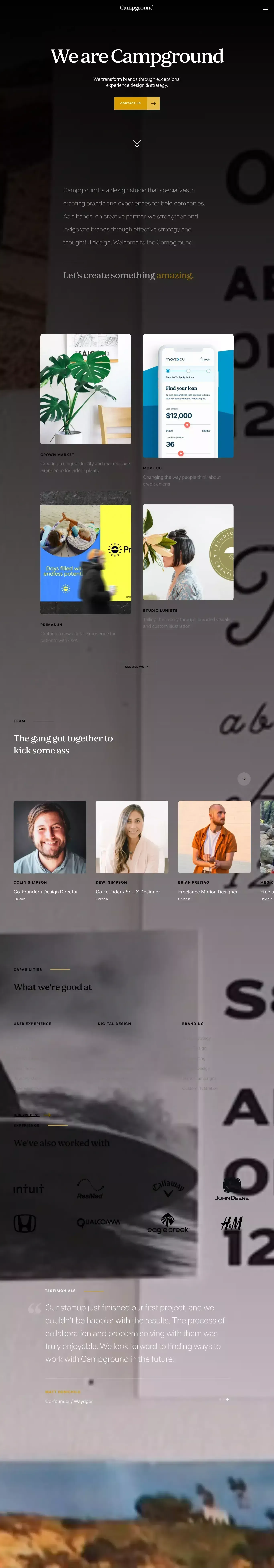 Campground | Digital Agency | User Experience & Design - website design