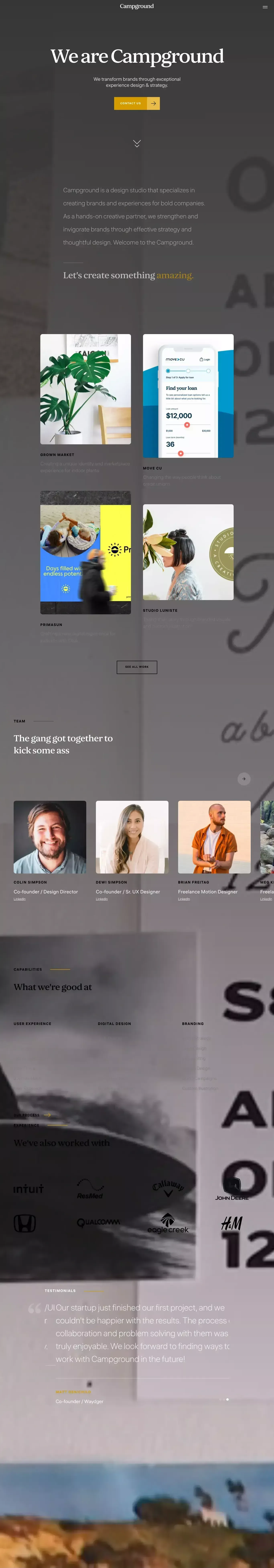 Campground | Digital Agency | User Experience & Design - Portfolio design