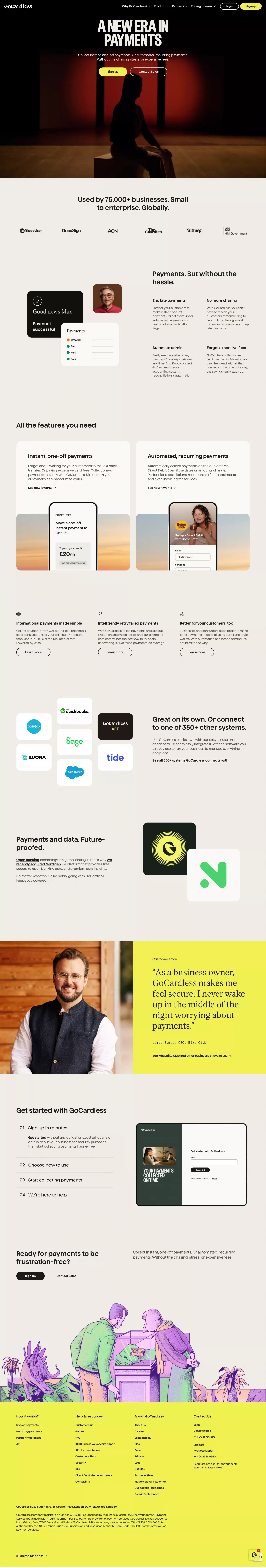 Online Payment Processing Solution | GoCardless - Landing design