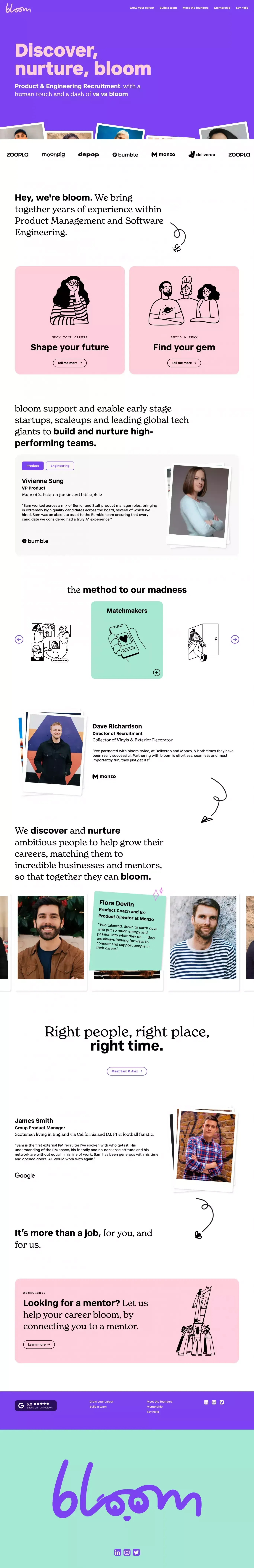 bloom - Landing design