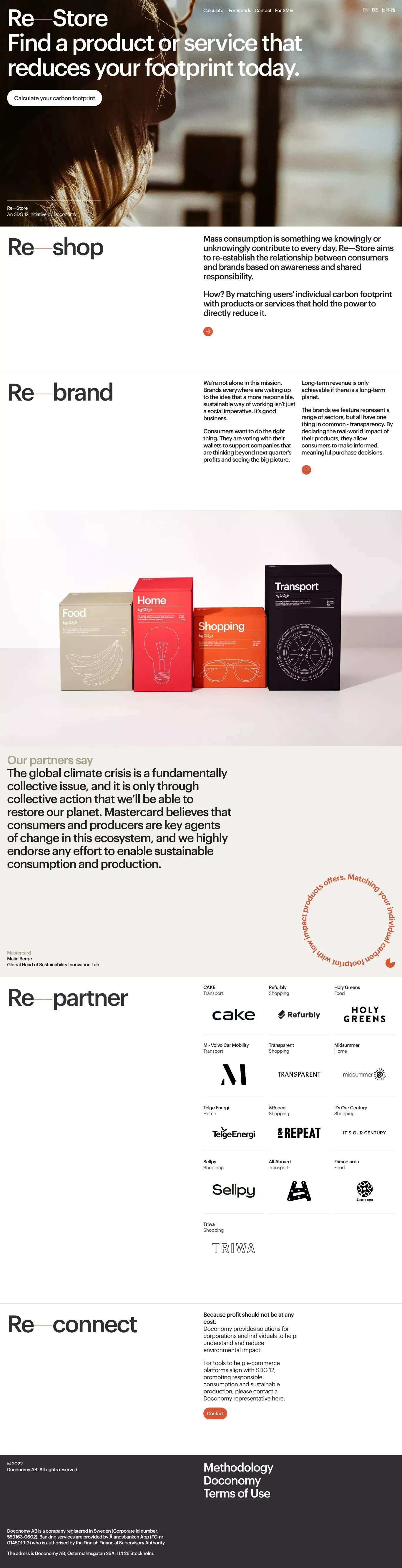 Re—Store - Landing design