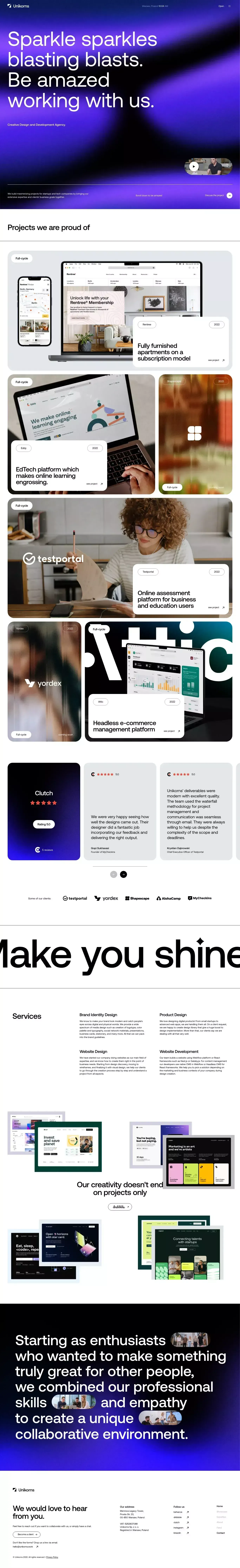 Unikorns |  Creative Design and Development Agency - Portfolio design
