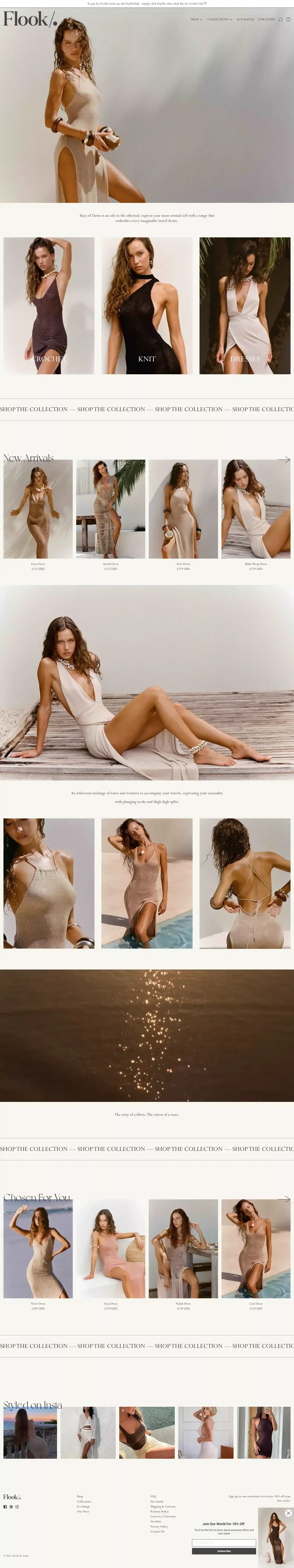 Flook is a contemporary range of ethically-made Swimwear & Beachwear
– Flook The Label - Ecommerce design