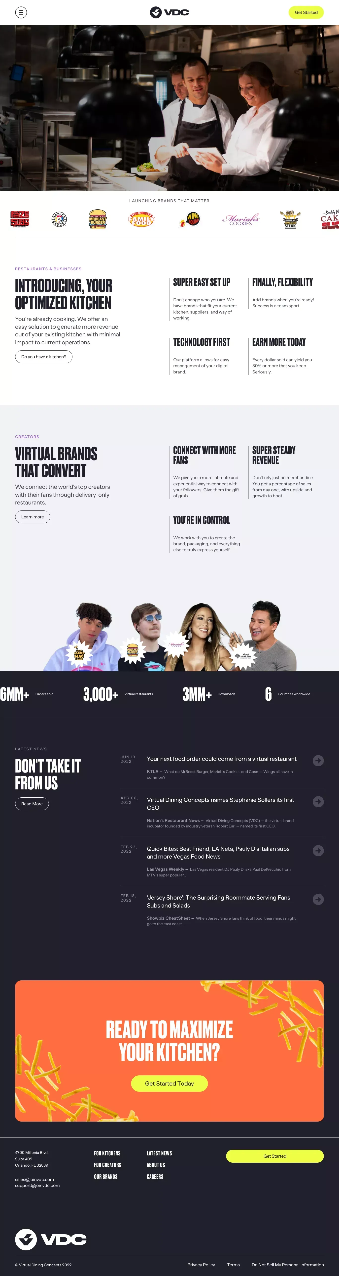 Virtual Dining Concepts – Moments beyond food, Delivered - website design