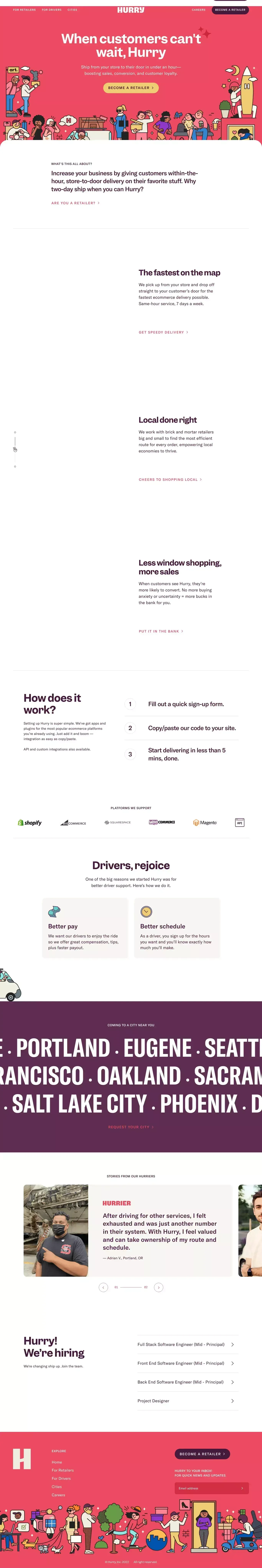 Hurry - website design