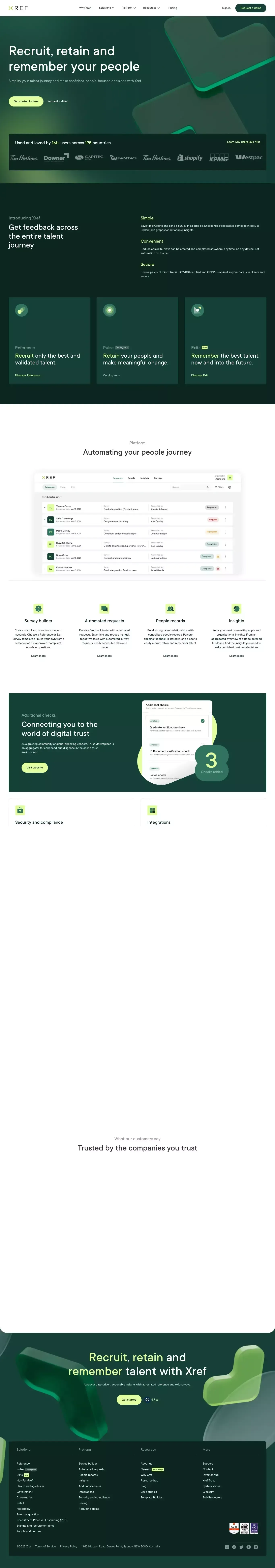 Xref | Most trusted online employment checking platform - website design
