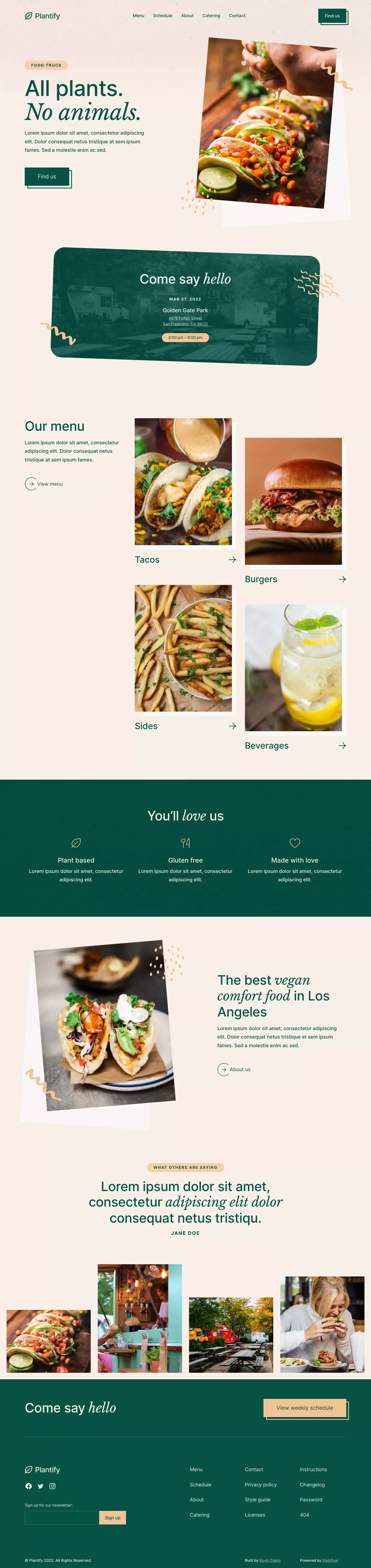 Plantify - Webflow HTML website template - Template design