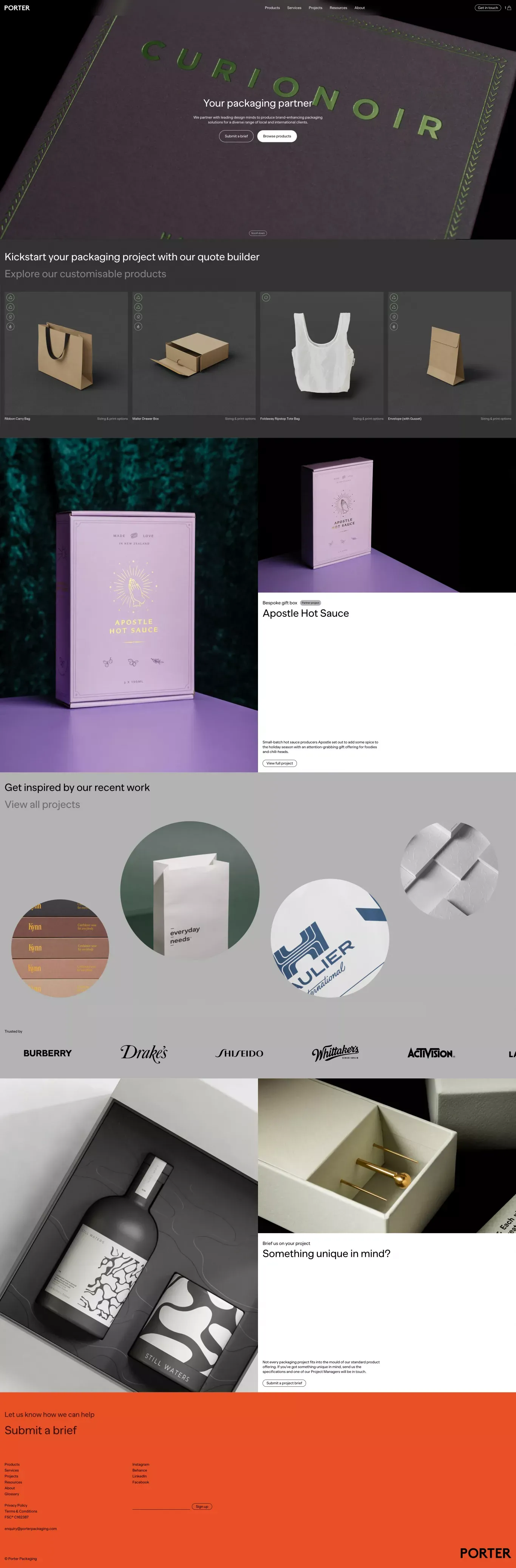 Porter Packaging | Porter Packaging - Portfolio design