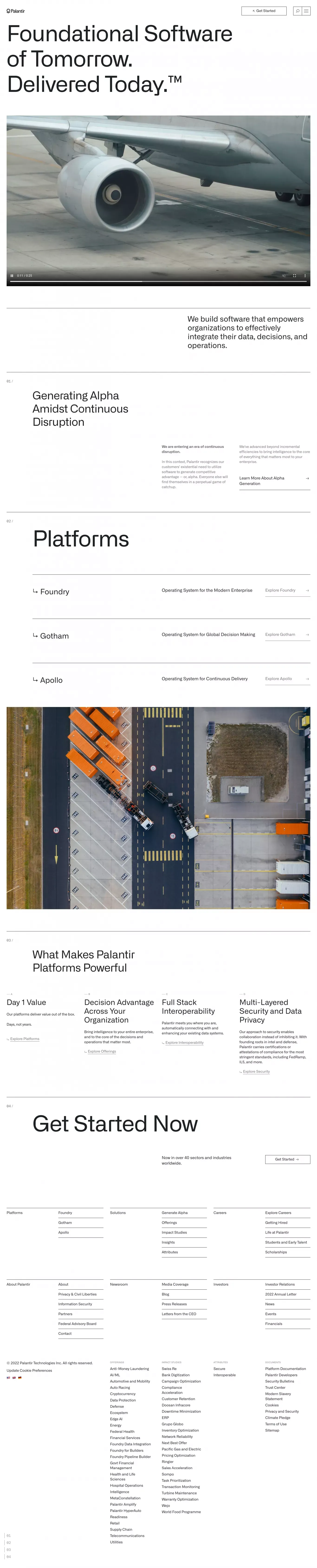 Home | Palantir - Landing design