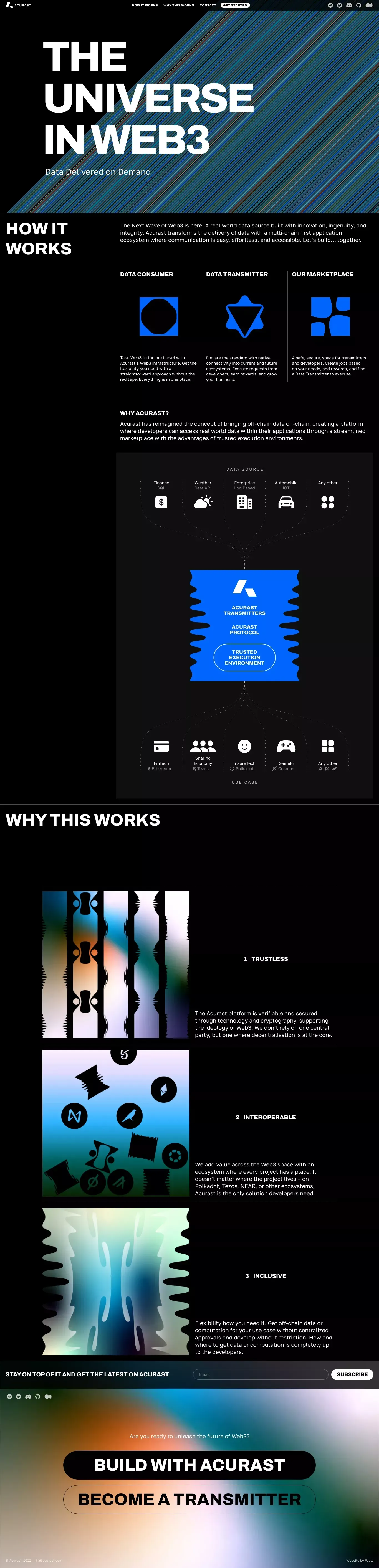 Acurast • The Universe in Web3 - Landing design