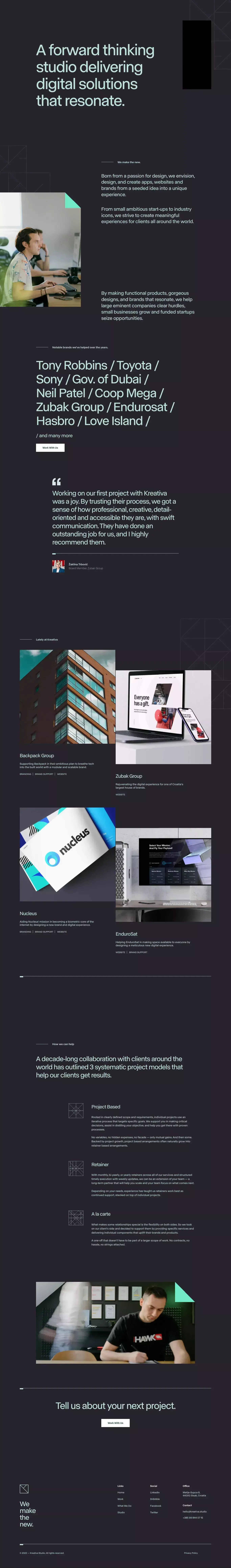 Kreativa Studio - Shaping products, designs, and brands that resonate. - website design