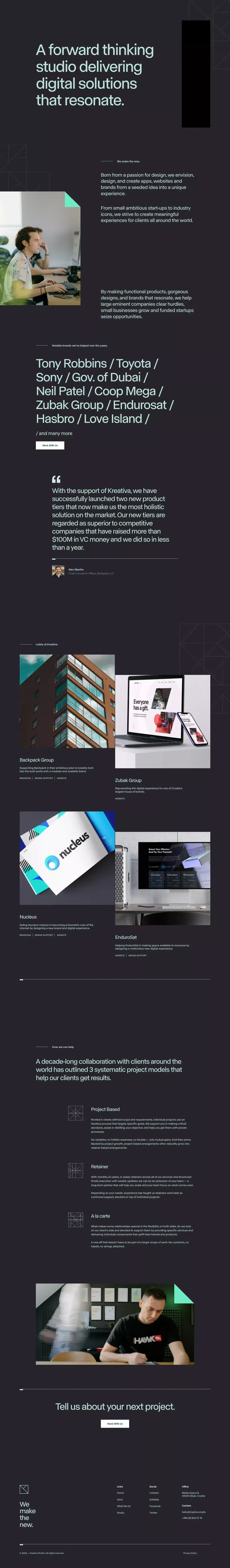 Kreativa Studio - Shaping products, designs, and brands that resonate. - website design