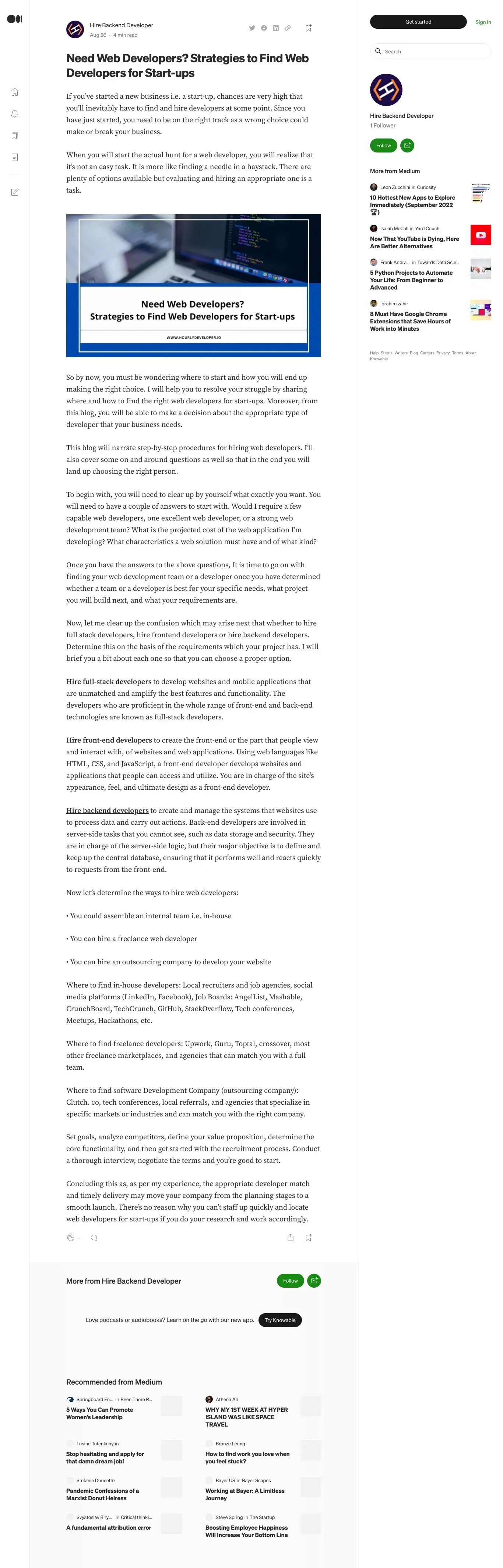 Medium - Blog Post design