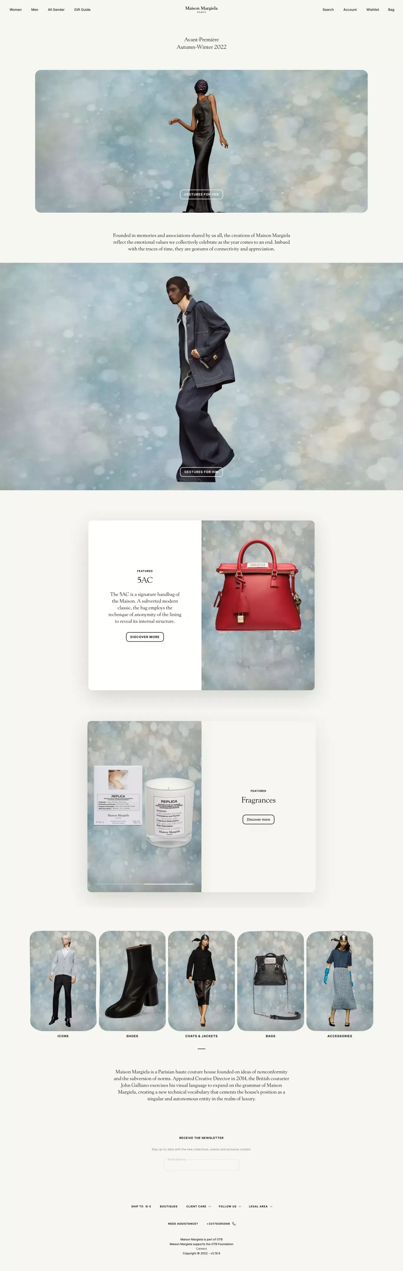 Official Maison Margiela Boutique | Clothing, Shoes &amp; Accessories - Ecommerce design