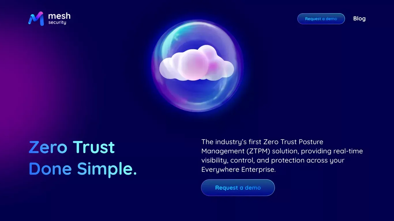 Mesh Security | ZTPM | Zero Trust Posture Management - website design