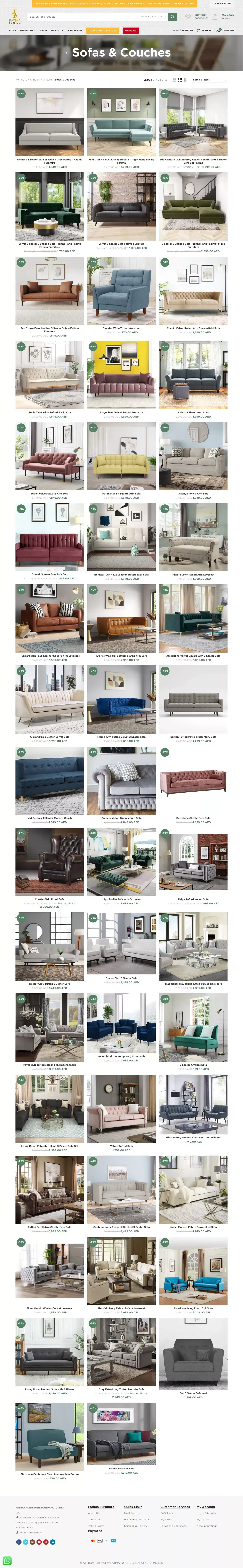 Sofa Set in Dubai | Bedroom Sofas for Sale - Fatima Furniture - Product listing design