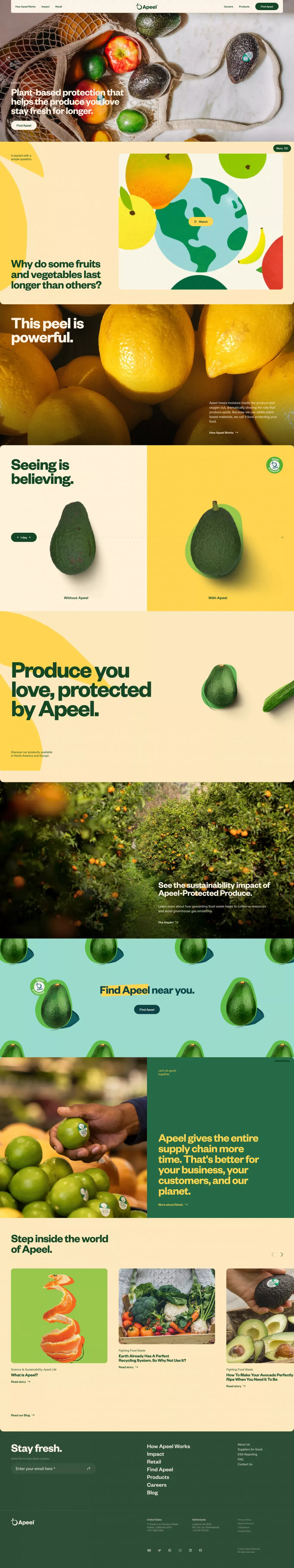 Apeel | Food Gone Good - Landing design