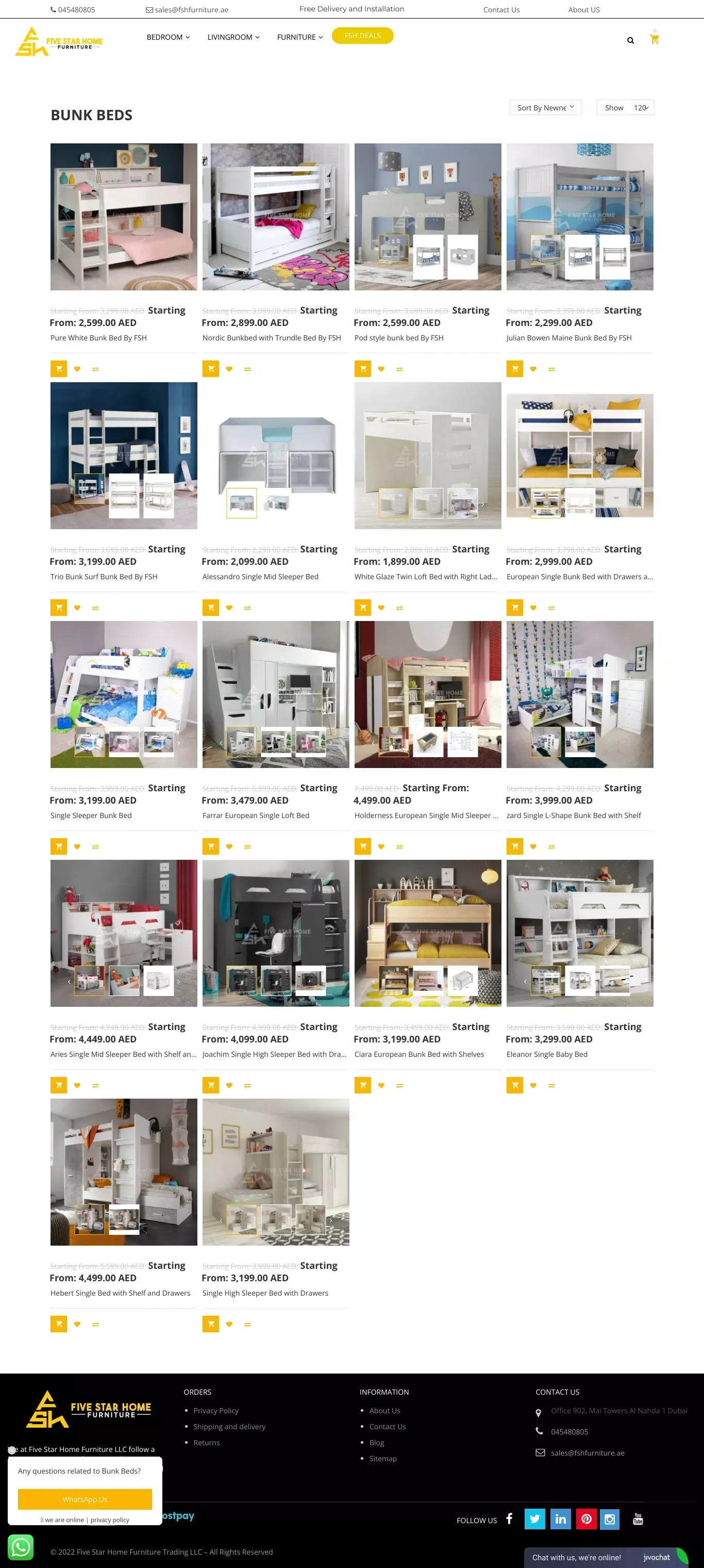 Modern Bunk Beds Dubai | Buy Loft Bed - FSH Furniture - Product listing design