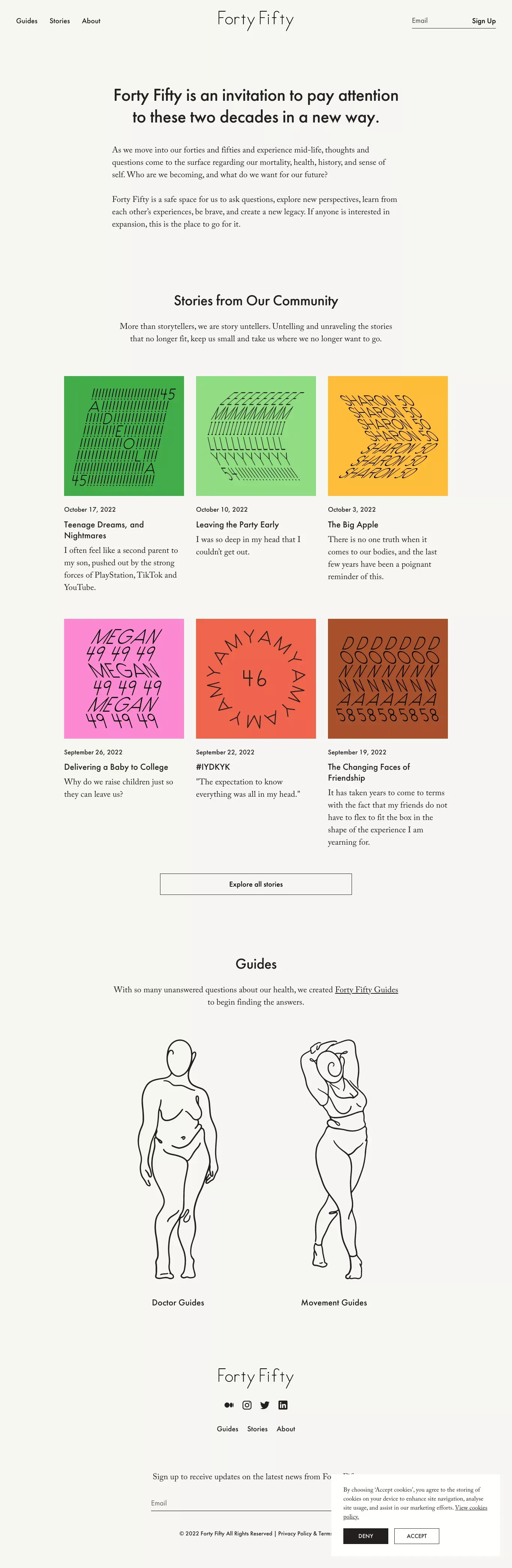Forty Fifty Women - Blog design