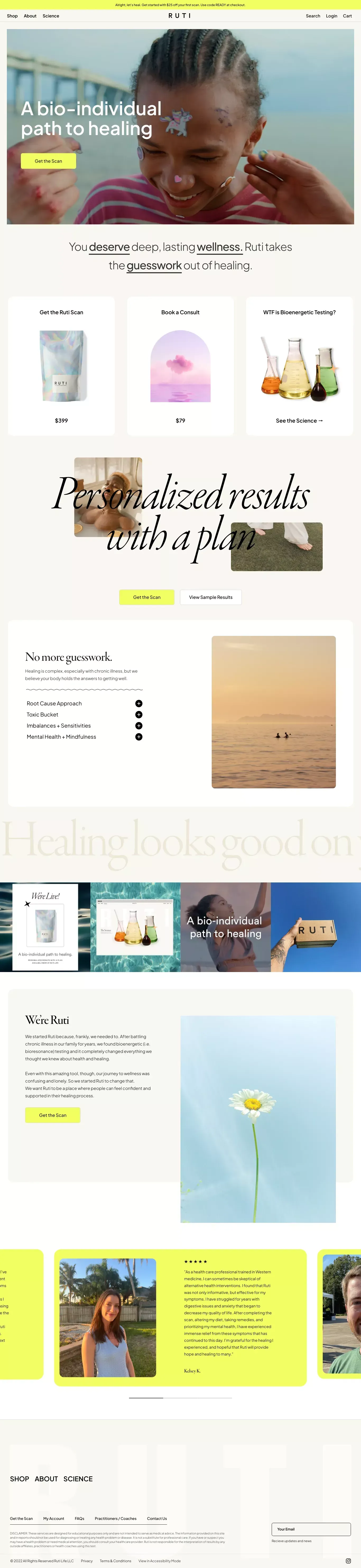 Ruti | A bio-individual path to healing. - Ecommerce design