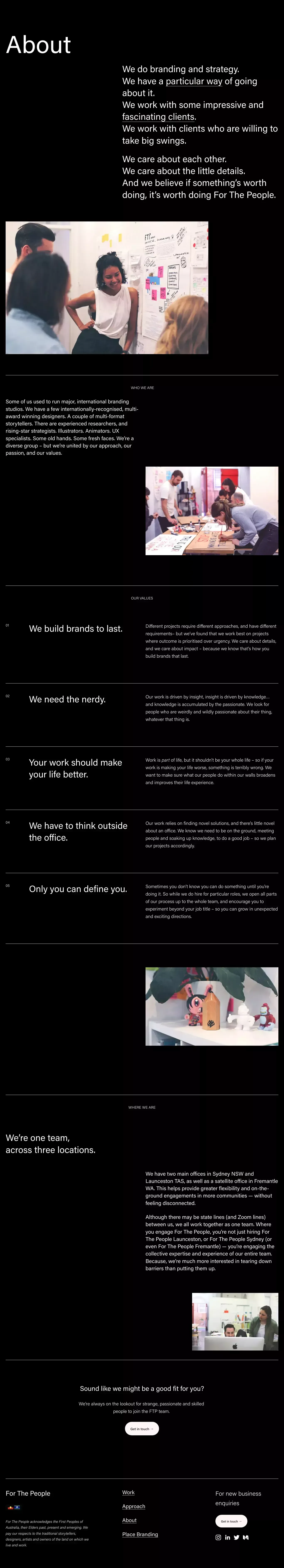 Company — For The People - About Us  design
